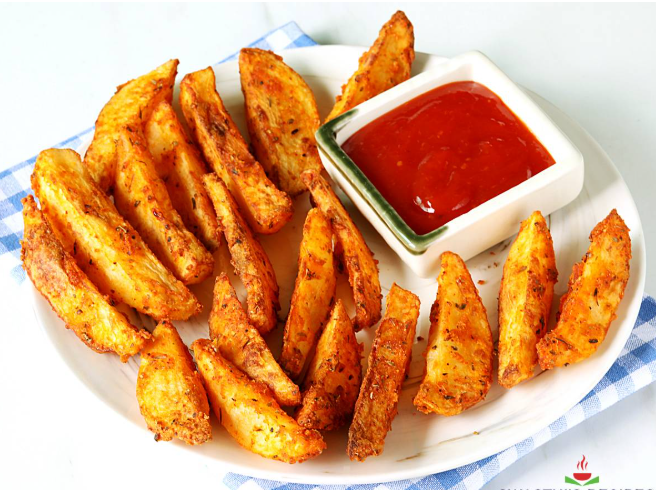 Potato Wedges — seasoned snack at Litchibari Eco Resort Restaurant